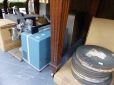 VARIOUS VINTAGE PROJECTORS AND SLIDE VIEWERS, FILM REELS ETC.