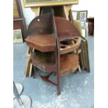 TWO 19TH C. MAHOGANY CORNER WASHSTANDS.