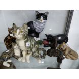 A WINSTANLEY CAT FIGURINE AND VARIOUS OTHERS.
