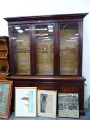 A VICTORIAN MAHOGANY LIBRARY BOOKCASE.