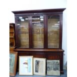 A VICTORIAN MAHOGANY LIBRARY BOOKCASE.