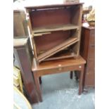 A GEORGE III MAHOGANY SIDE TABLE, AND A COMMODE FOR RESTORATION.