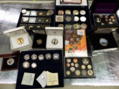 A QUANTITY OF BOXED COLLECTORS COINAGE.