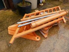 A SECTIONAL PINE SPIRAL STAIR CASE.