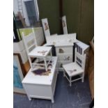 A SET OF PAINTED NURSERY FURNITURE.