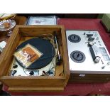 A GARRARD MODEL NUMBER 301 TURN TABLE, A REEL TO REEL TAPE PLAYER, ETC.