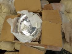 A QUANTITY OF VARIOUS CRESTED SILVER PLATED TRAYS.