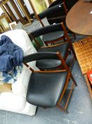 A SET OF THREE RETRO DINING CHAIRS.