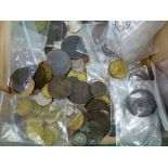 A QUANTITY OF ANTIQUE AND LATER COIN AND TOKENS ETC.