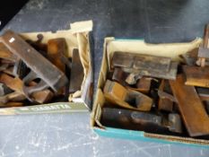 A LARGE QUANTITY OF WOOD WORKING PLANES.