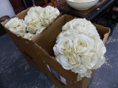 A LARGE COLLECTION ARTIFICIAL FLOWER BALLS.