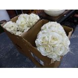 A LARGE COLLECTION ARTIFICIAL FLOWER BALLS.