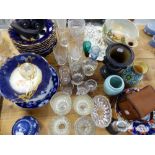 A LATE VICTORIAN PART DESSERT SERVICE, A DOULTON SERIES WARE, VARIOUS GLASS WARE, A POLO TABLE