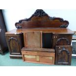 A VICTORIAN MAHOGANY INVERTED BREAKFRONT SIDEBOARD.