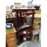 A PAIR OF EMPIRE STYLE CIRCULAR OCCASIONAL TABLES.