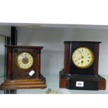 TWO VICTORIAN MANTLE CLOCKS.