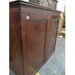 19th C. MAHOGANY LINEN PRESS CONVERTED.