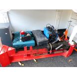 VARIOUS POWER TOOLS, A WELDER, AXLE STANDS ETC.