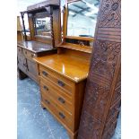 TWO EDWARDIAN WALNUT DRESSING CHESTS.