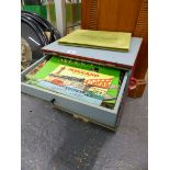 A MULTI DRAWER CABINET CONTAINING VINTAGE MECCANO.