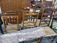 SIX ANTIQUE LANCASHIRE TYPE CHAIRS.