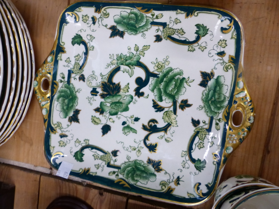 A MASONS IRON STONE CHARTREUSE PATTERN PART TEA AND DINNER SERVICE. - Image 12 of 40