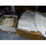 A QUANTITY OF TABLE LINENS ETC.