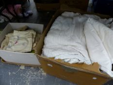 A QUANTITY OF TABLE LINENS ETC.