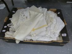 A COLLECTION OF VINTAGE LINEN GARMENTS, A QUILT ETC.