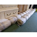 TWO LARGE BOUND LOOP PILE CARPETS.