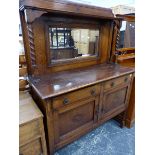 A 1920'S OAK SIDEBOARD.