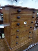 A VICTORIAN PINE SMALL COLLECTORS CHEST.