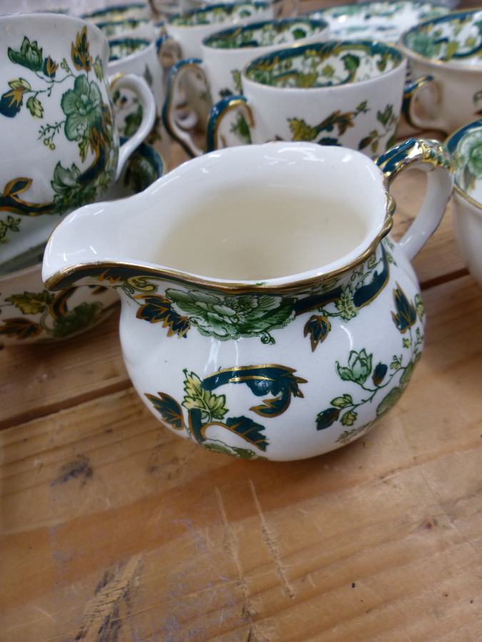 A MASONS IRON STONE CHARTREUSE PATTERN PART TEA AND DINNER SERVICE. - Image 14 of 40