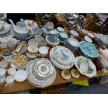 A ROYAL DOULTON REFLECTION PATTERN PART TEA SERVICE, A HORNSEA PART TEA SET,PLATED CUTLERY, AND