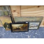 SIX VARIOUS SMALL OIL PAINTINGS.
