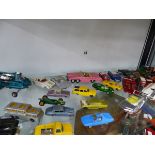 A QUANTITY OF VINTAGE DIE CAST VEHICLES.