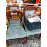 FOUR VARIOUS ANTIQUE SIDE CHAIRS.