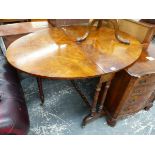 A LARGE VICTORIAN WALNUT SUTHERLAND TABLE.