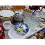 AN EXTENSIVE COLLECTION OF DECORATIVE AND HOUSEHOLD CHINA AND GLASS WARES.