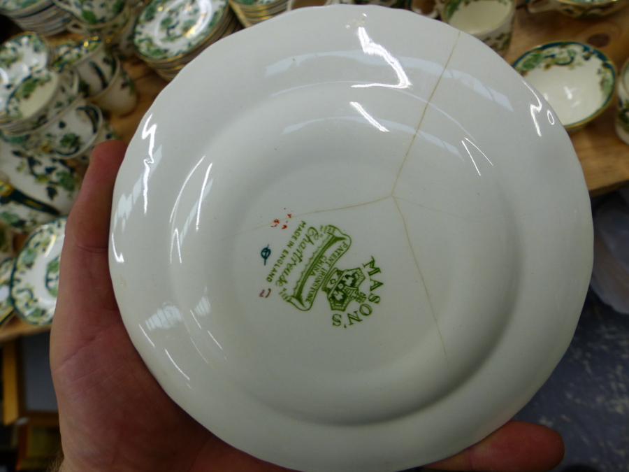 A MASONS IRON STONE CHARTREUSE PATTERN PART TEA AND DINNER SERVICE. - Image 29 of 40