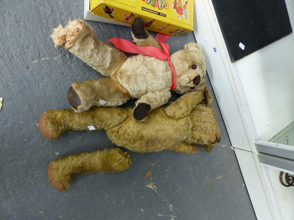 A PELHAM STANDARD PUPPET, DUTCH BOY, VINTAGE BOARD GAMES AND TWO TEDDY BEARS. - Image 2 of 5