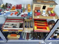 A COLLECTION TRIX MODEL RAILWAY INC. ENGINES, CARRIAGES, TRACK ETC, AND VARIOUS DIE CAST VEHICLES.