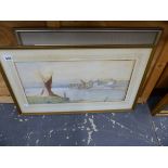 A WATERCOLOUR SIGNED M. FOSTER OF BONFLEET CREEK AND ANOTHER WATERCOLOUR BY ISABEL HYNE-JONES.