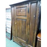 AN 18th C. OAK HALL CABINET.