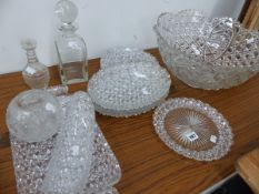 A QUANTITY OF CUT GLASS WARES.