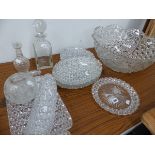 A QUANTITY OF CUT GLASS WARES.