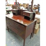 AN EDWARDIAN MAHOGANY DRESSING CHEST.