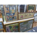 A GROUP OF FIVE EASTERN PAINTINGS DEPICTING RURAL AND TOWN LIFE.