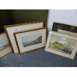 FOUR VARIOUS COASTAL SCENE WATERCOLOURS BY GUY JONES, JEAN GARDNER ALAN DAVIS AND ON OTHER DATED