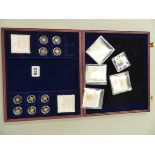 FIFTEEN 14ct GOLD 0.5grm PER COIN, COLLECTORS COINS - CASED.